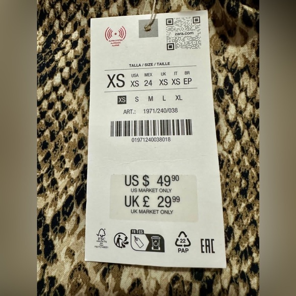 Zara ASYMMETRICAL CULOTTE SKIRT WITH APPLIQUE Size XS NWT - Picture 10 of 11